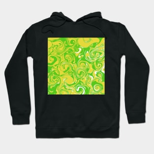 Green and Yellow Marble Swirl Abstract Art Design Hoodie